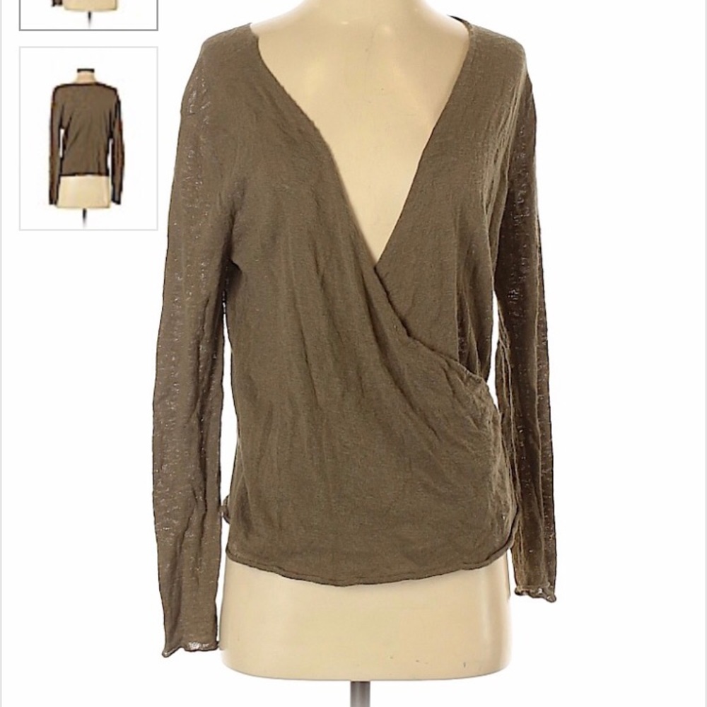 Roxy thin crossover sweater size small